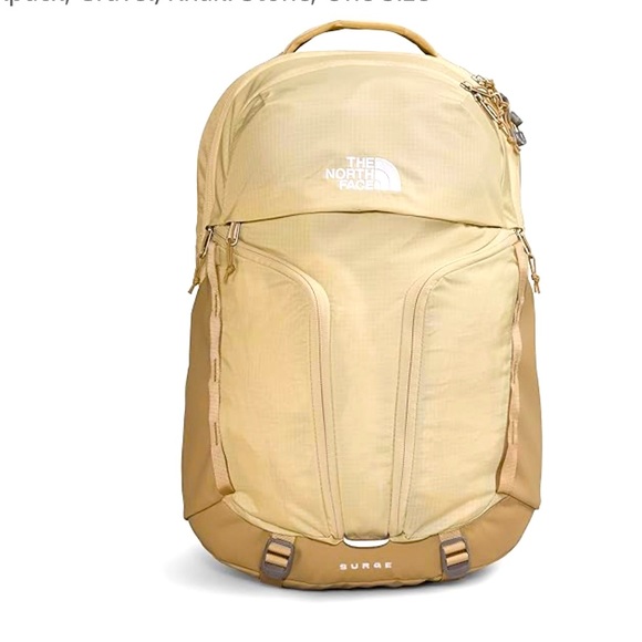 🤎THE NORTH FACE- Surge Commuter Laptop Backpack, Gravel Stone:Khaki, One Size - Picture 1 of 8